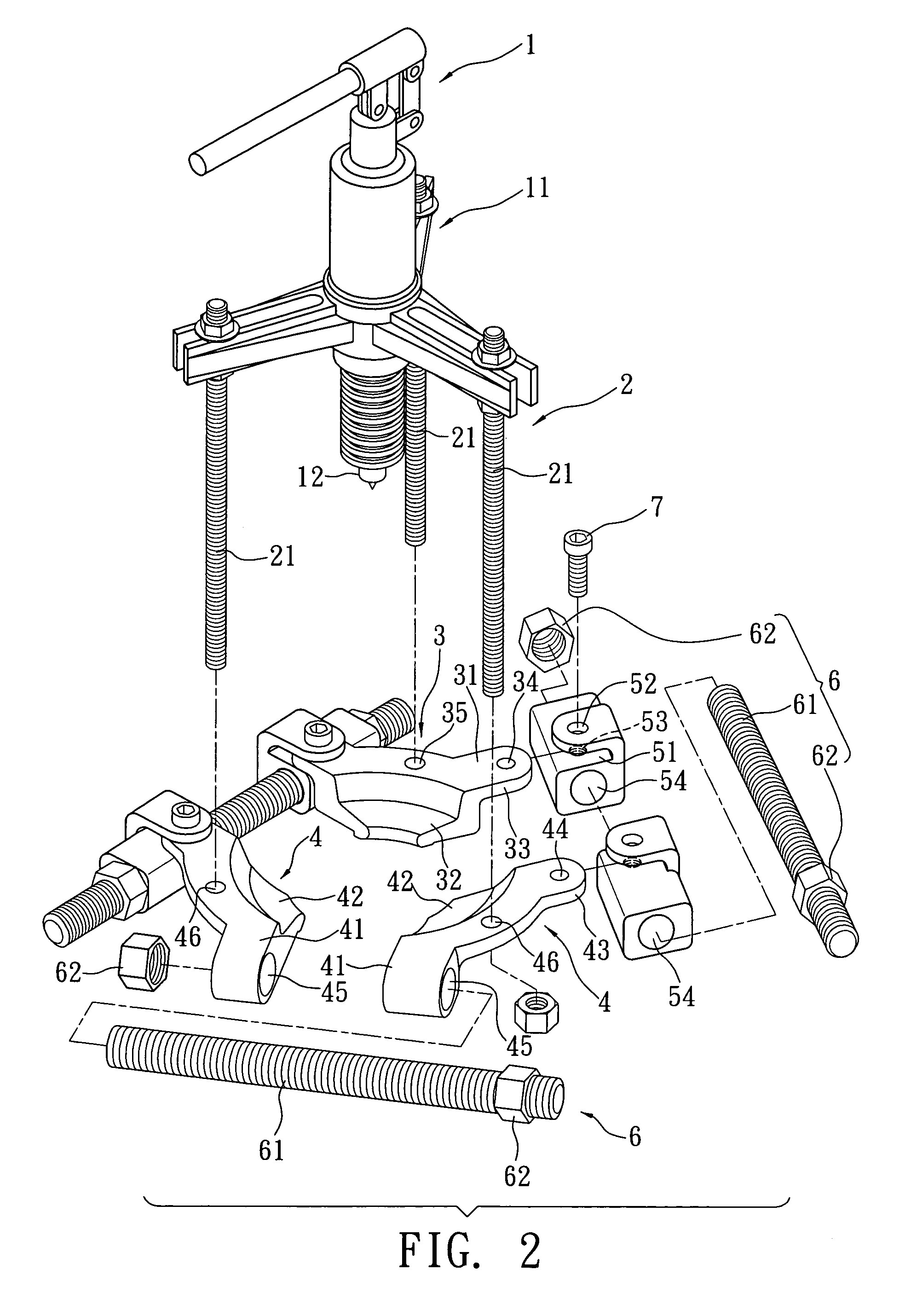 Clamping apparatus of a puller