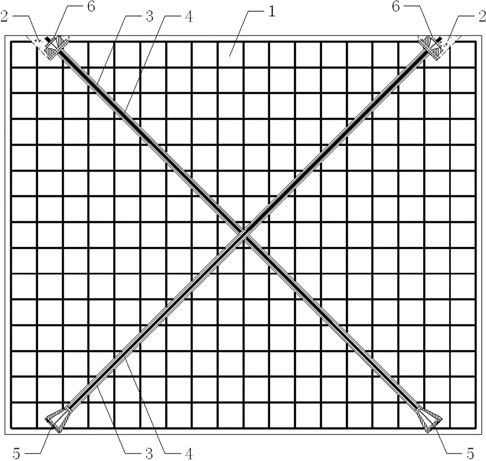 Shear wall structure configured with crossed slant internal prestress and construction method of shear wall structure