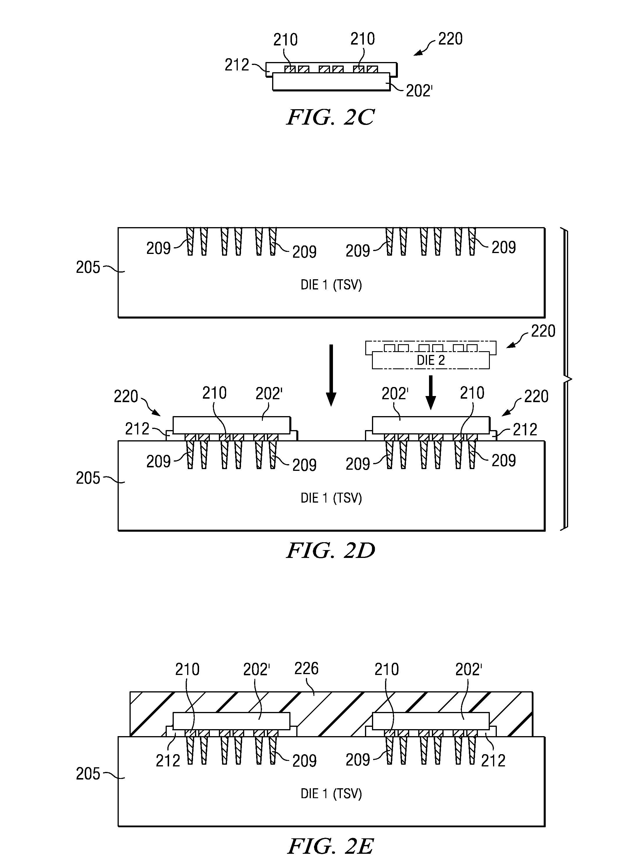 Bonding IC die to TSV wafers