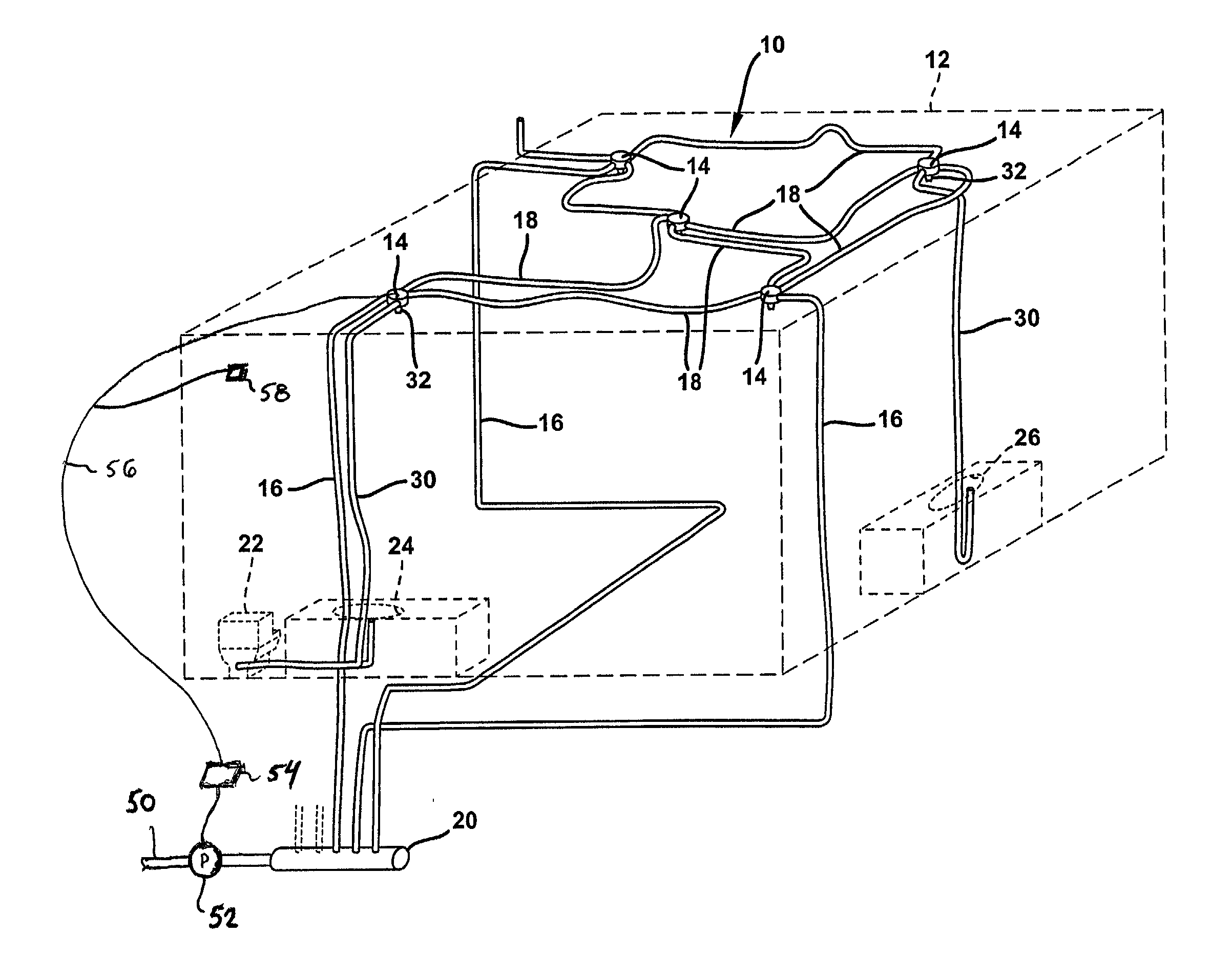 Water distribution network for domestic water and fire protection application