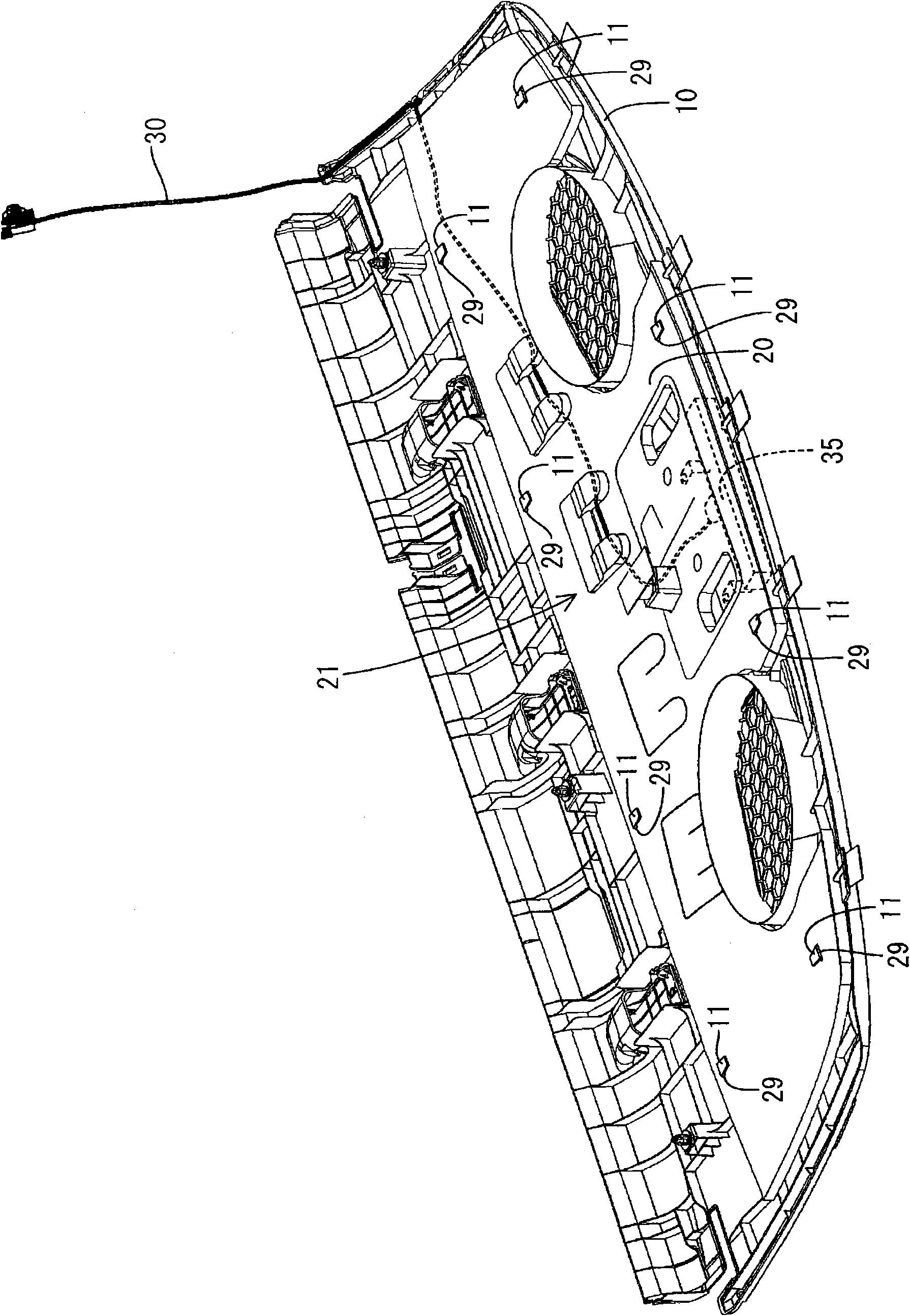 Fixing structure of wire harness