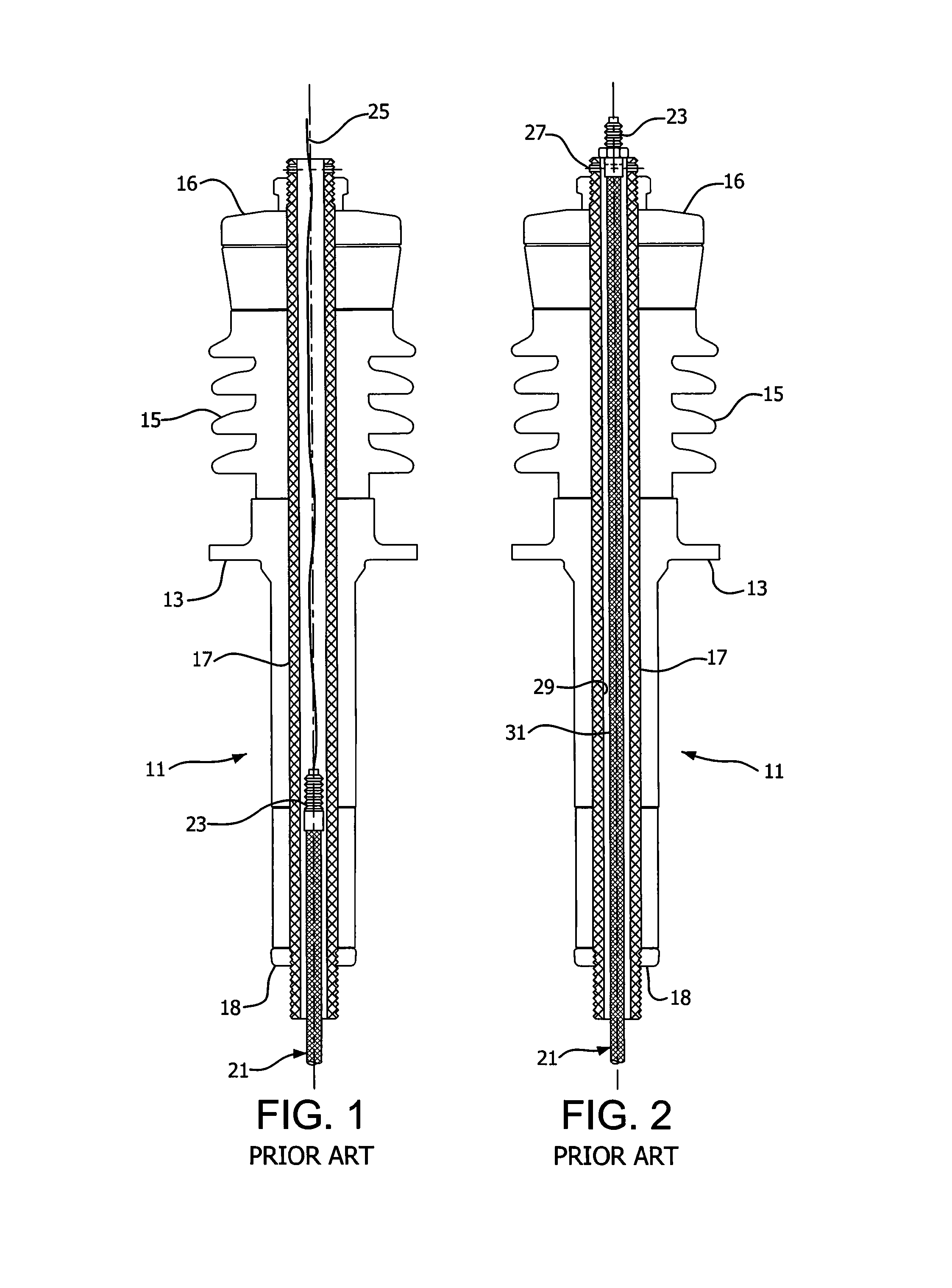 Spark-over prevention device for high-voltage bushing