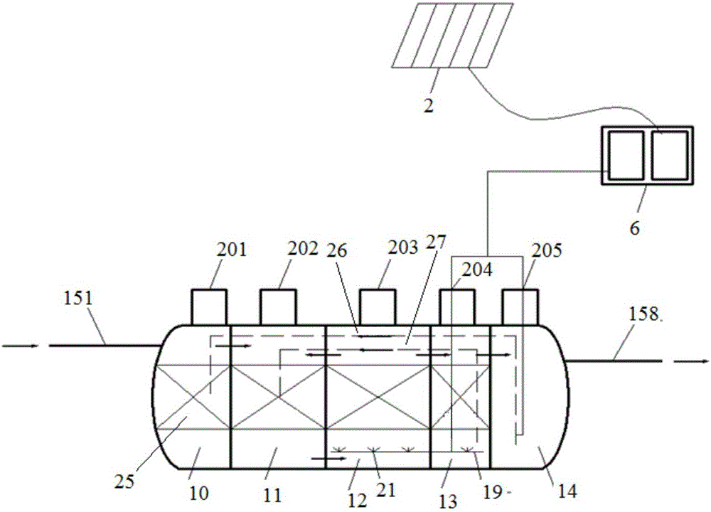 Solar micropower intelligent domestic sewage treatment system and sewage treatment method