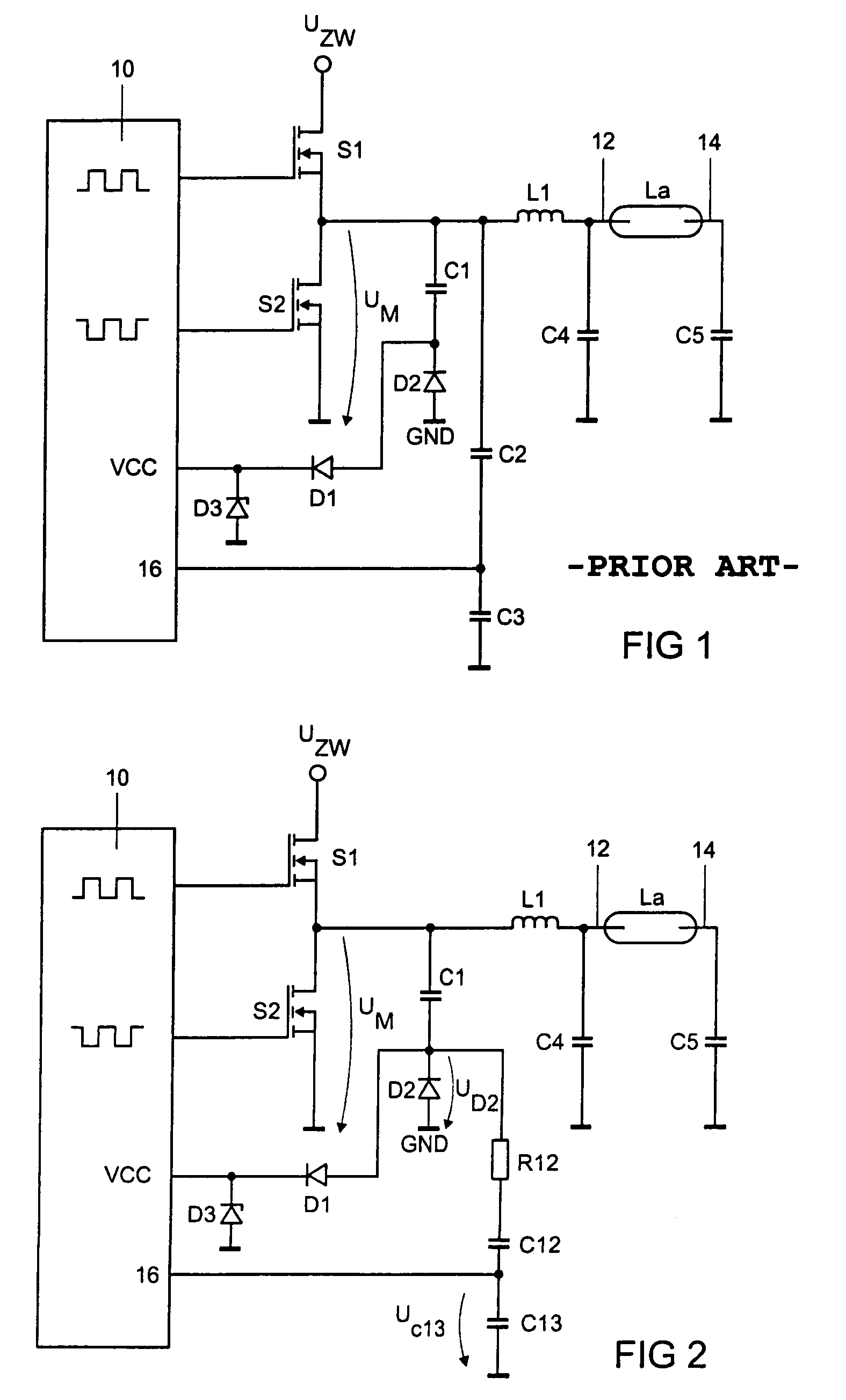 Electronic ballast for a lamp