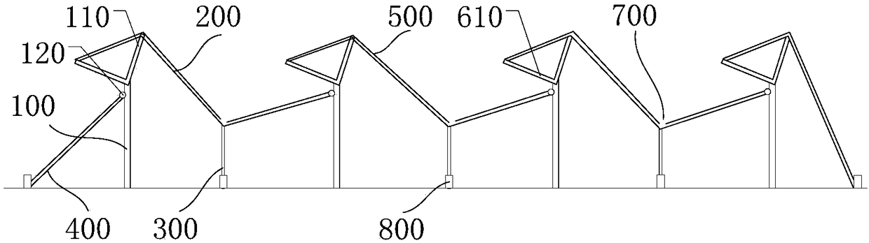 Multi-span cable membrane greenhouse