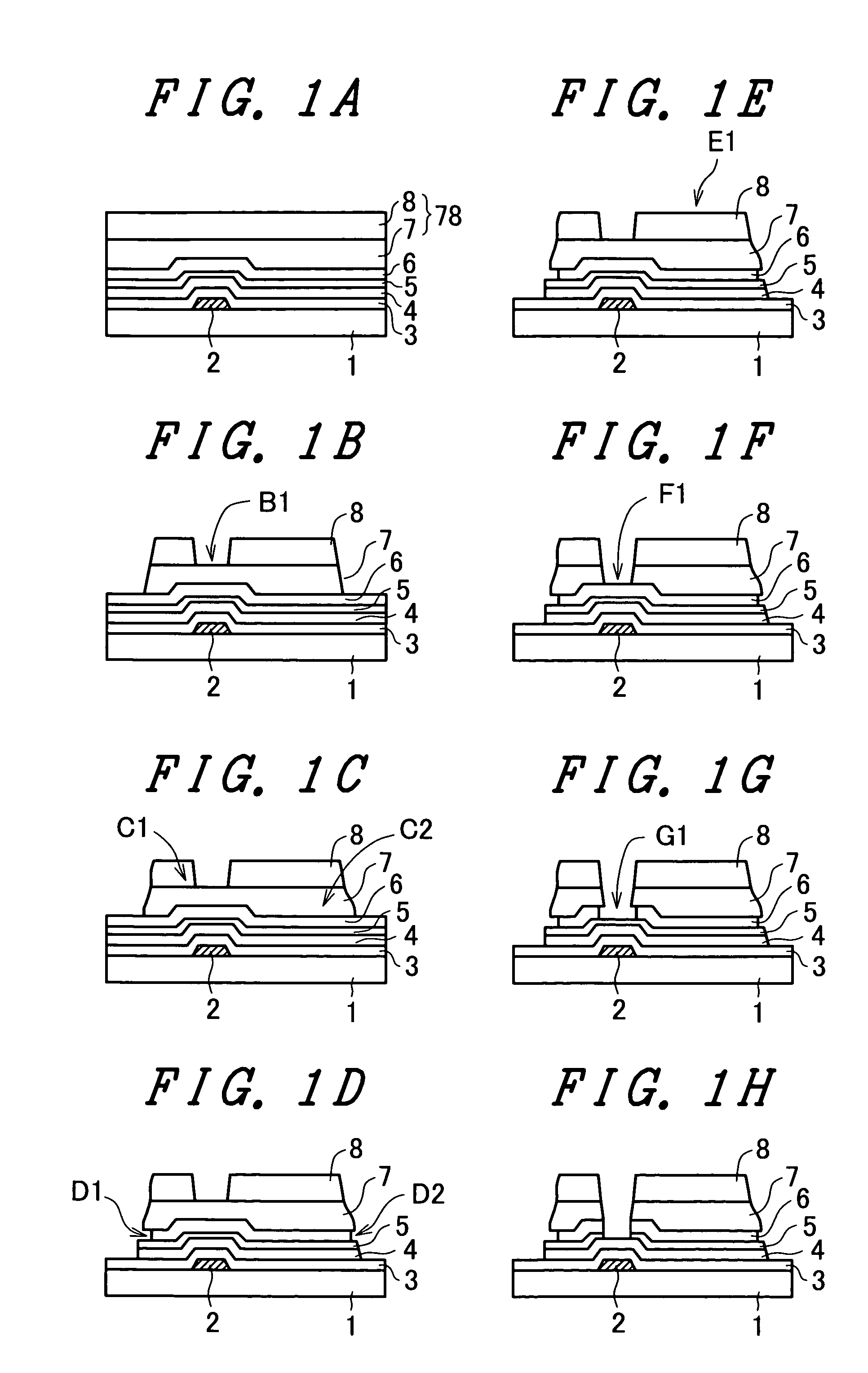 Manufacturing method of a display device using a two-layered resist