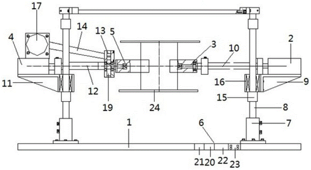 An automatic clamping and turning device for stamping I-shaped wheels