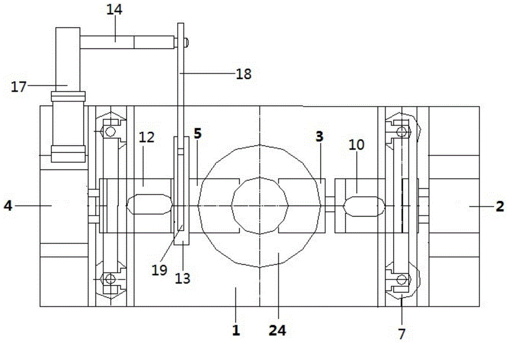 An automatic clamping and turning device for stamping I-shaped wheels