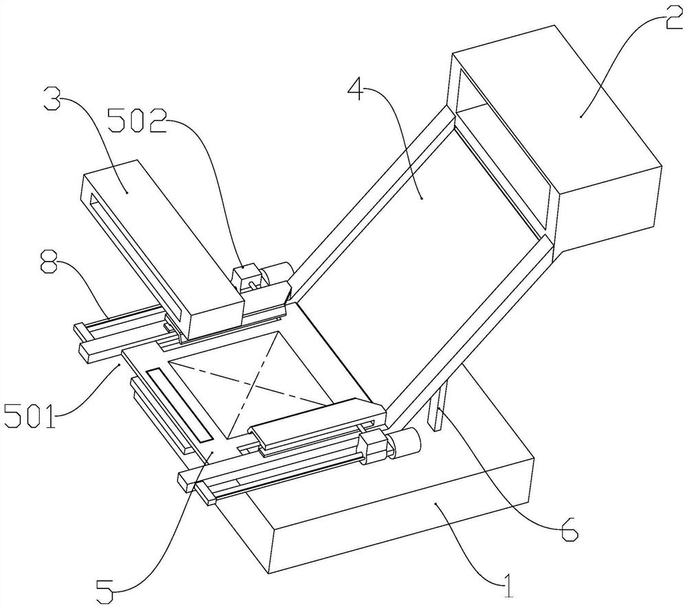 Material transfer conveying device for constructing automatic production line