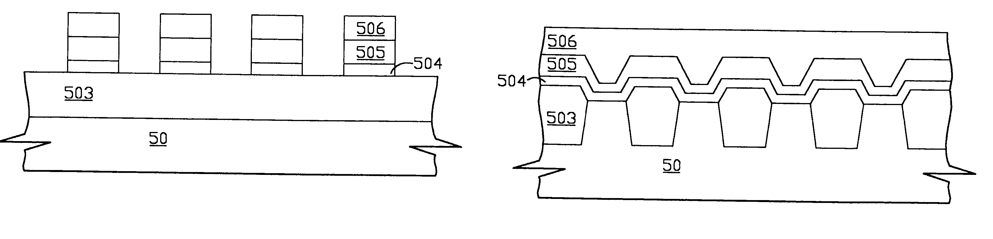 Method for forming a buried diffusion layer with reducing topography in a surface of a semiconductor substrate