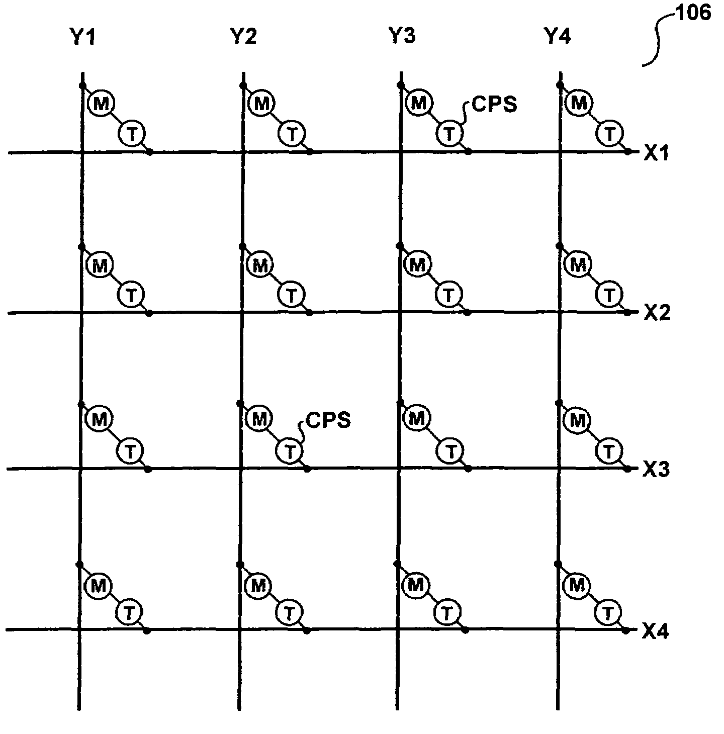 Programmable matrix array with chalcogenide material