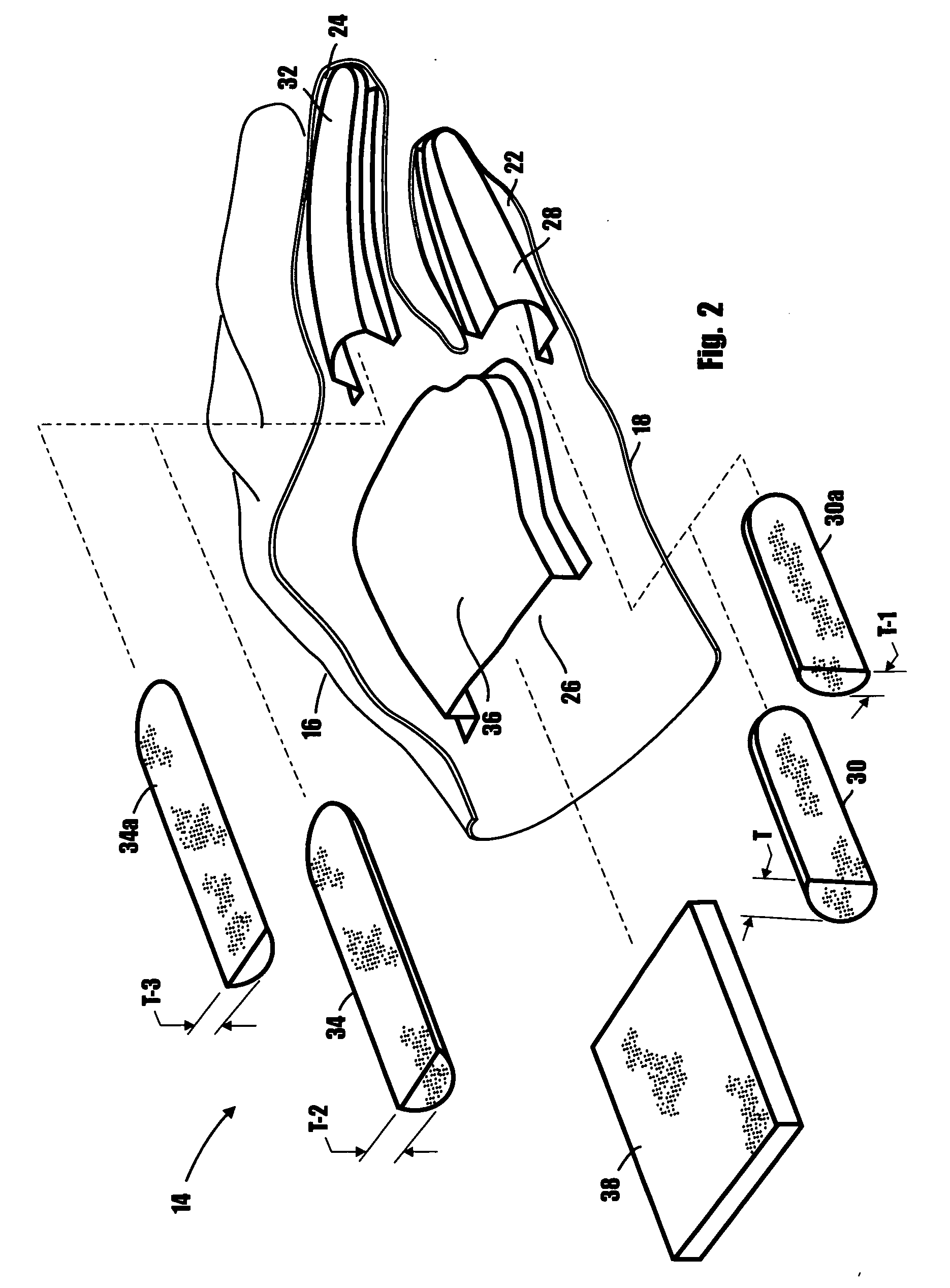 Glove with memory foam inserts