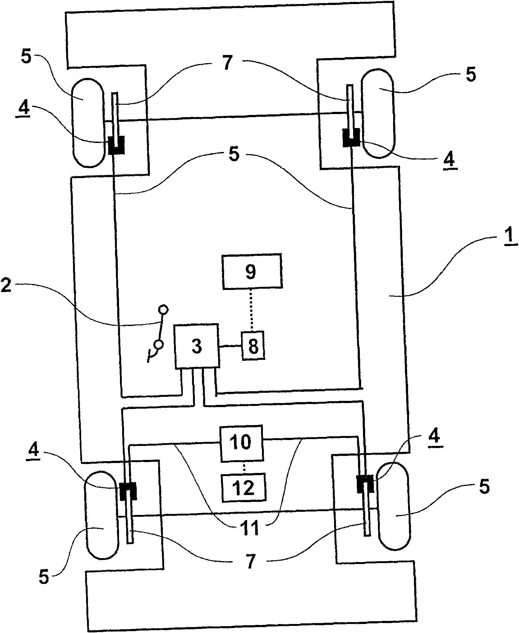 Brake device for a vehicle with an electric parking brake system and corresponding control method