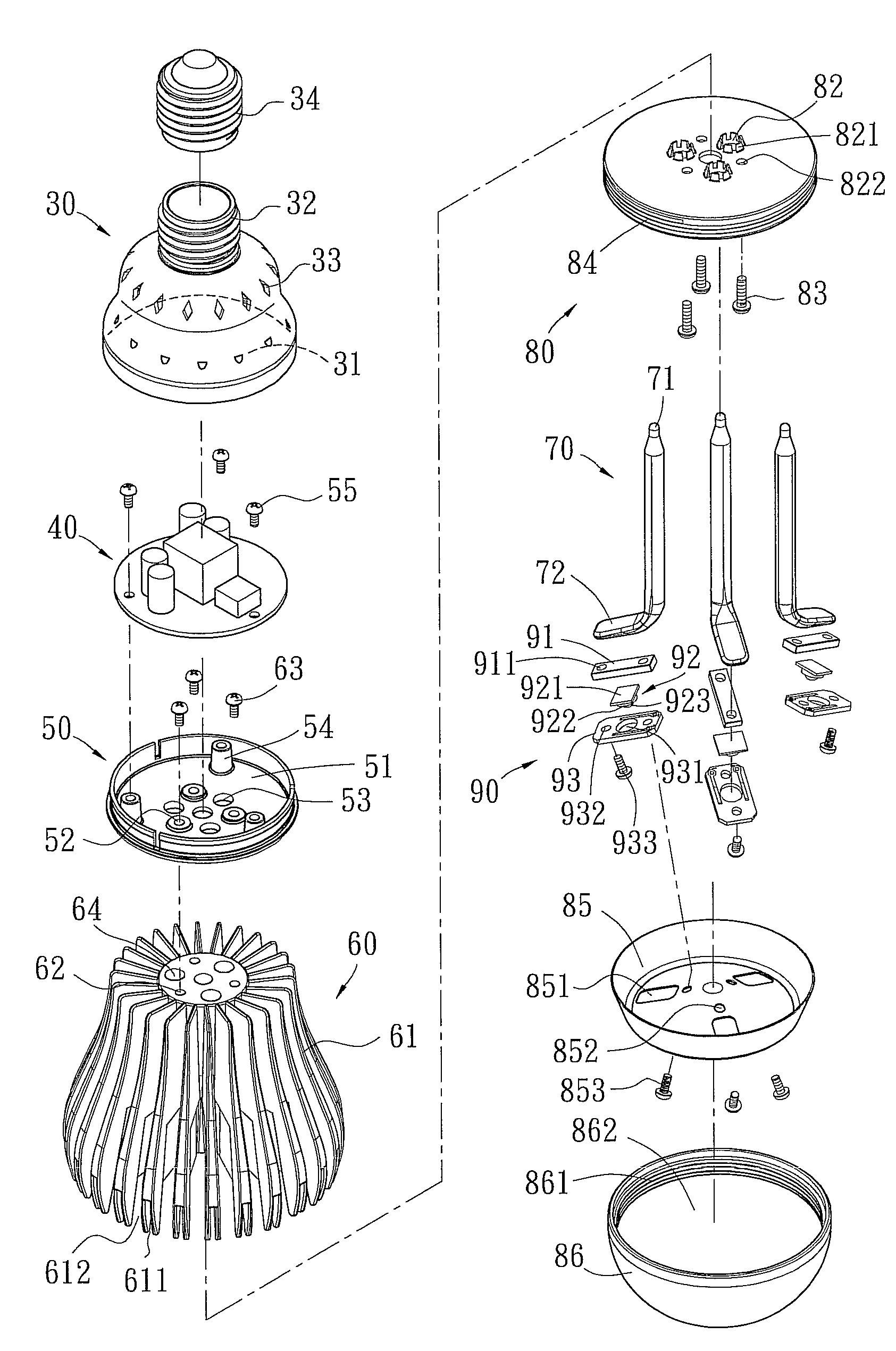 LED lamp bulb structure