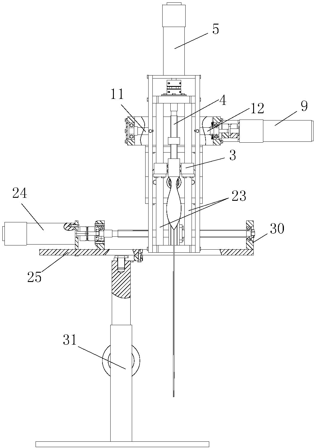 Auxiliary robot for tumor puncture of four degrees of freedom