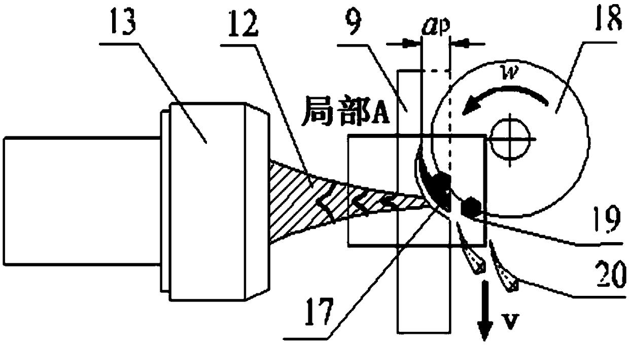 Device and technology for laser auxiliary cutting and grinding machining of transparent hard and bristle material