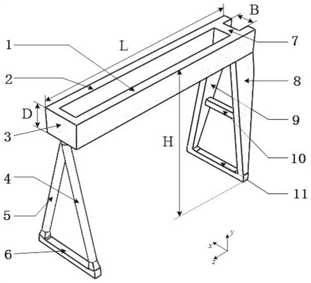 Gantry crane box girder wind resistance and load reduction bionic structure and design method thereof