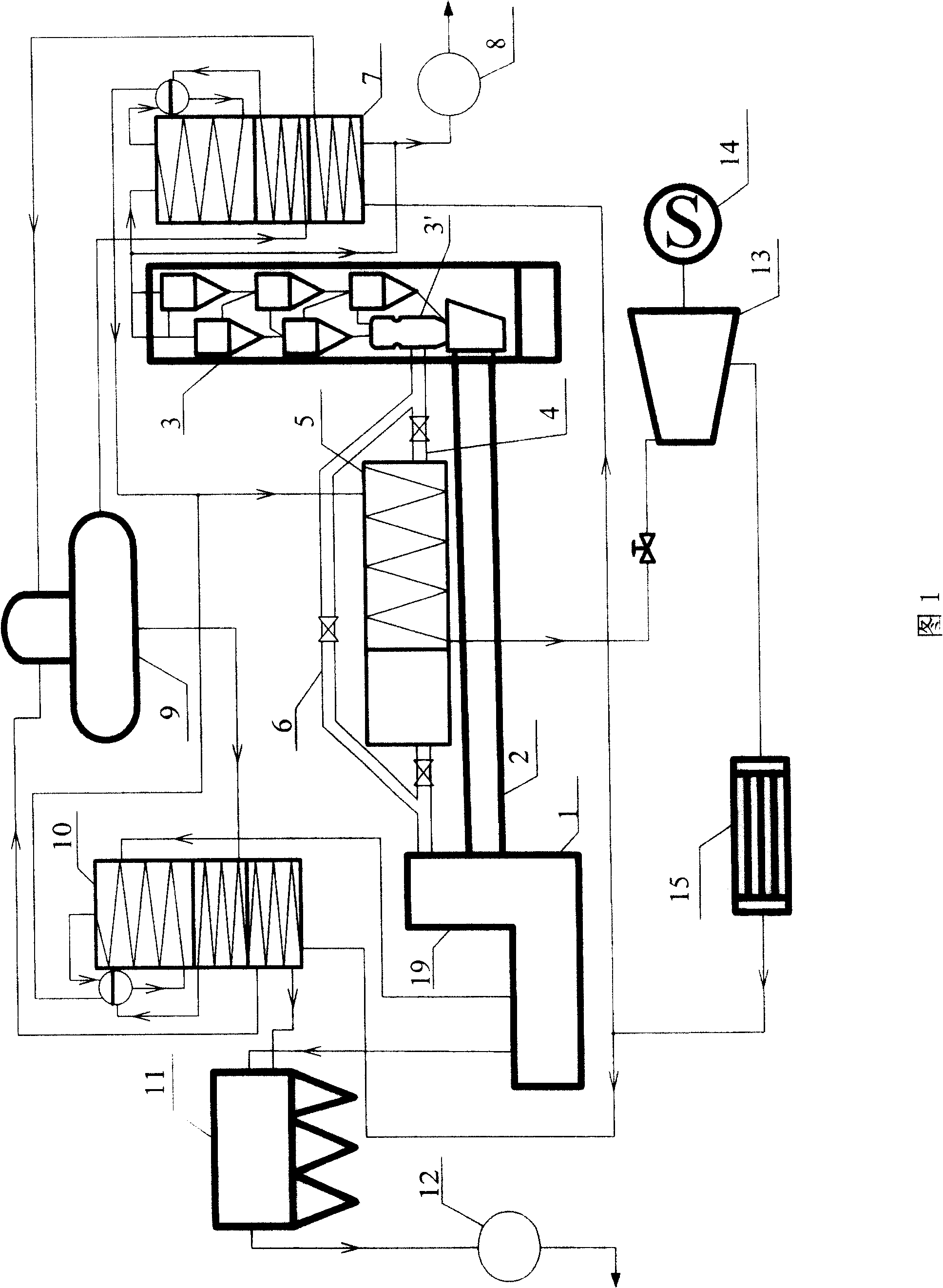 Residual heat generating system used for new type nonaqueous cement production line