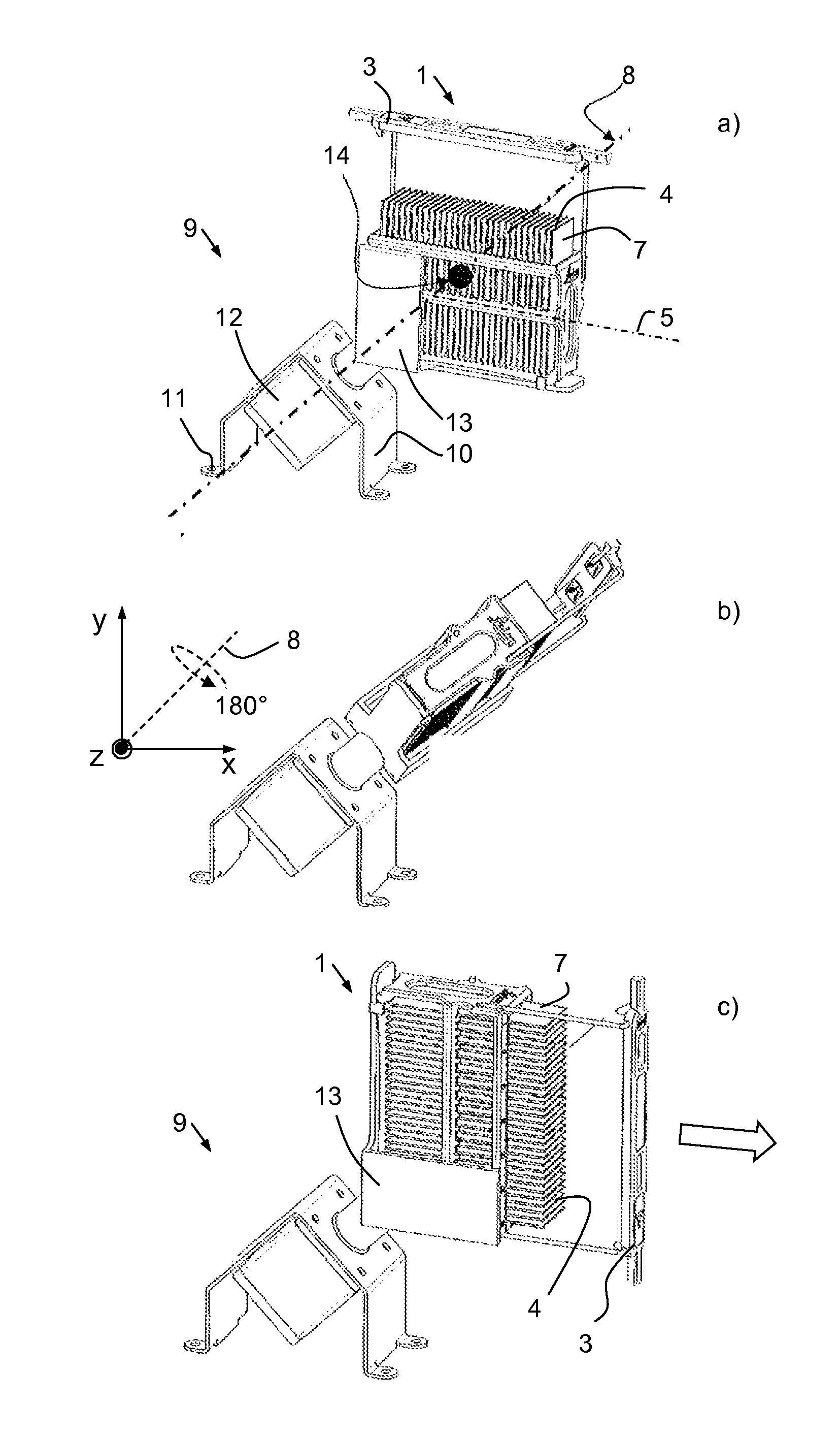 Apparatus and method for turning racks