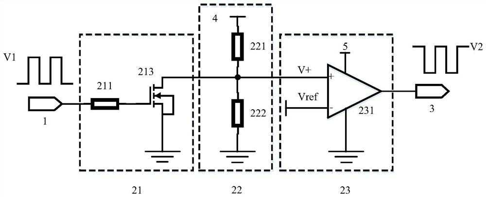 A voltage type collision detection circuit