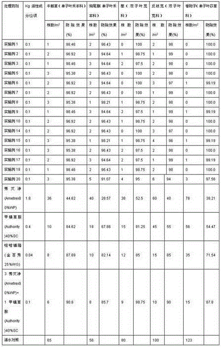 A kind of herbicidal composition containing ametryn, sulfentrazone and sulfasulfuron-methyl and its use