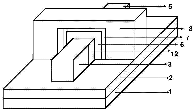 Anti-breakdown soi folded gate insulated tunneling bipolar transistor and manufacturing method thereof