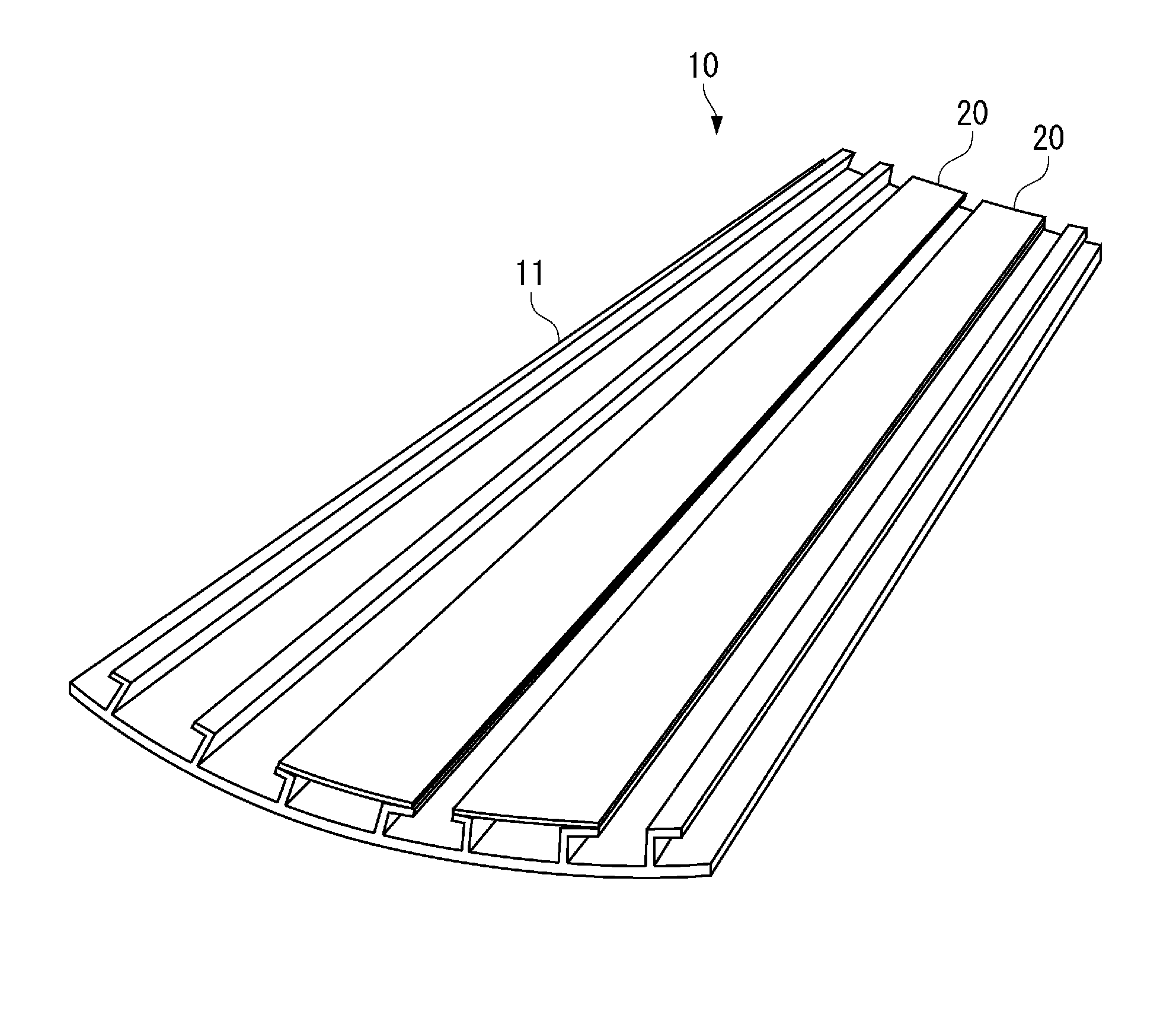 Vent stringer and aircraft main wing