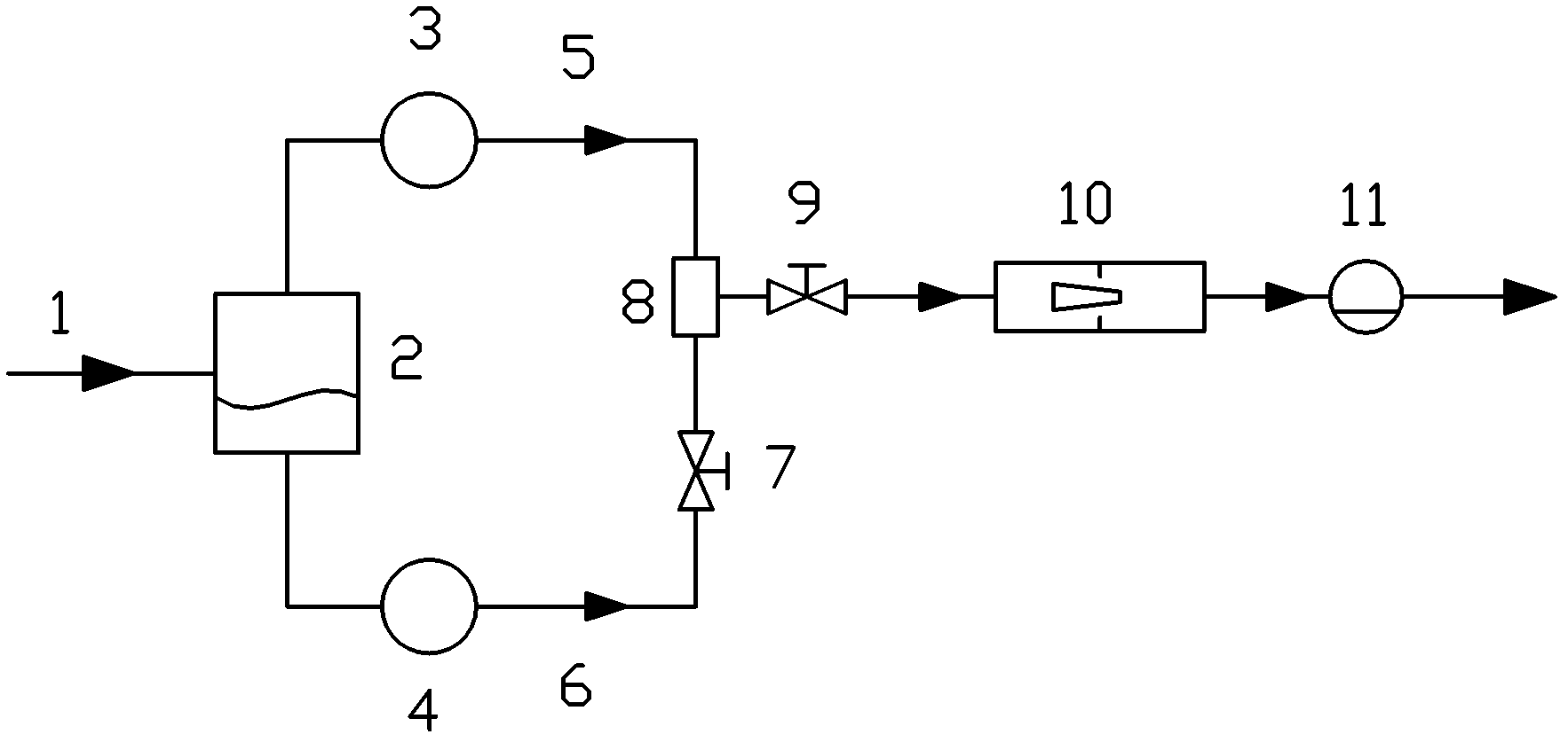 Gas-liquid two-phase self-adaption constant flow distributor