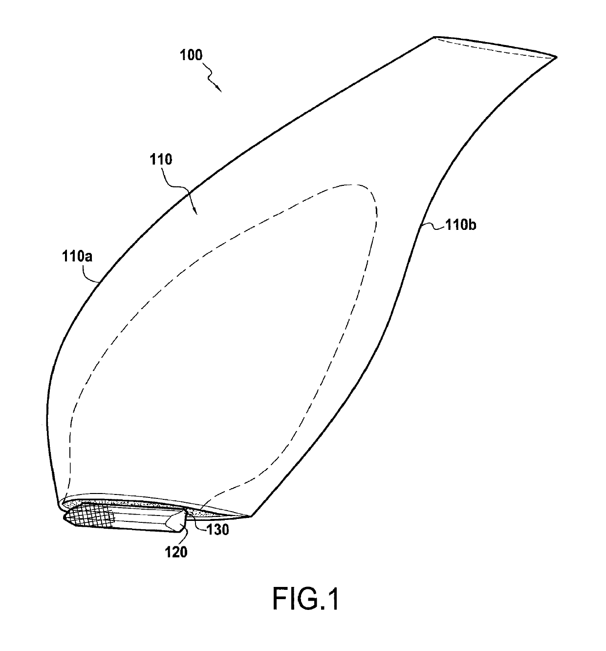 Composite propeller blade for an aircraft