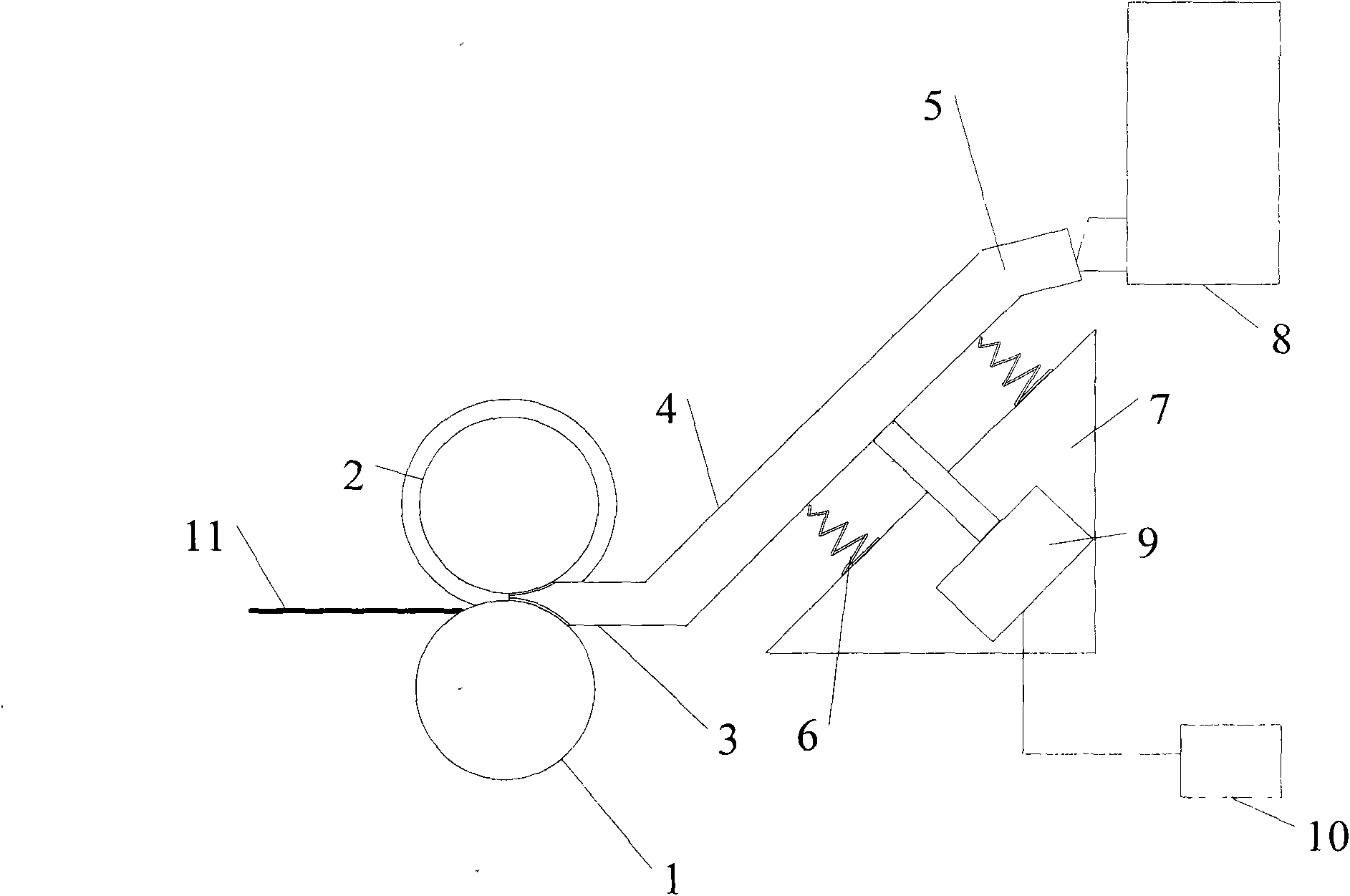 Continuous rheomolding device for manufacturing metal plate strips