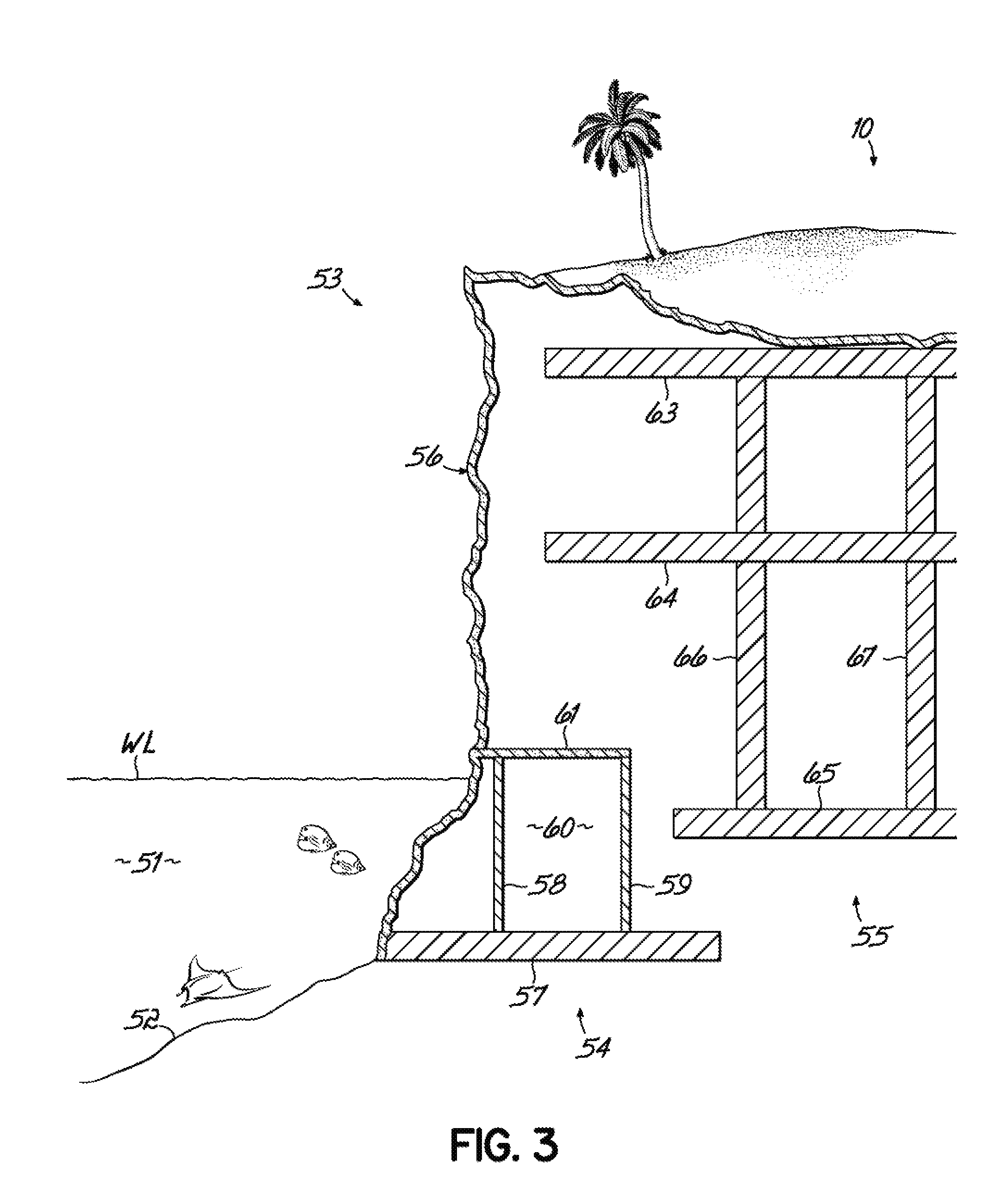 Manmade island and methods