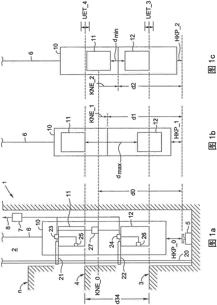 Lift with an absolute positioning system for a double-decker cabin