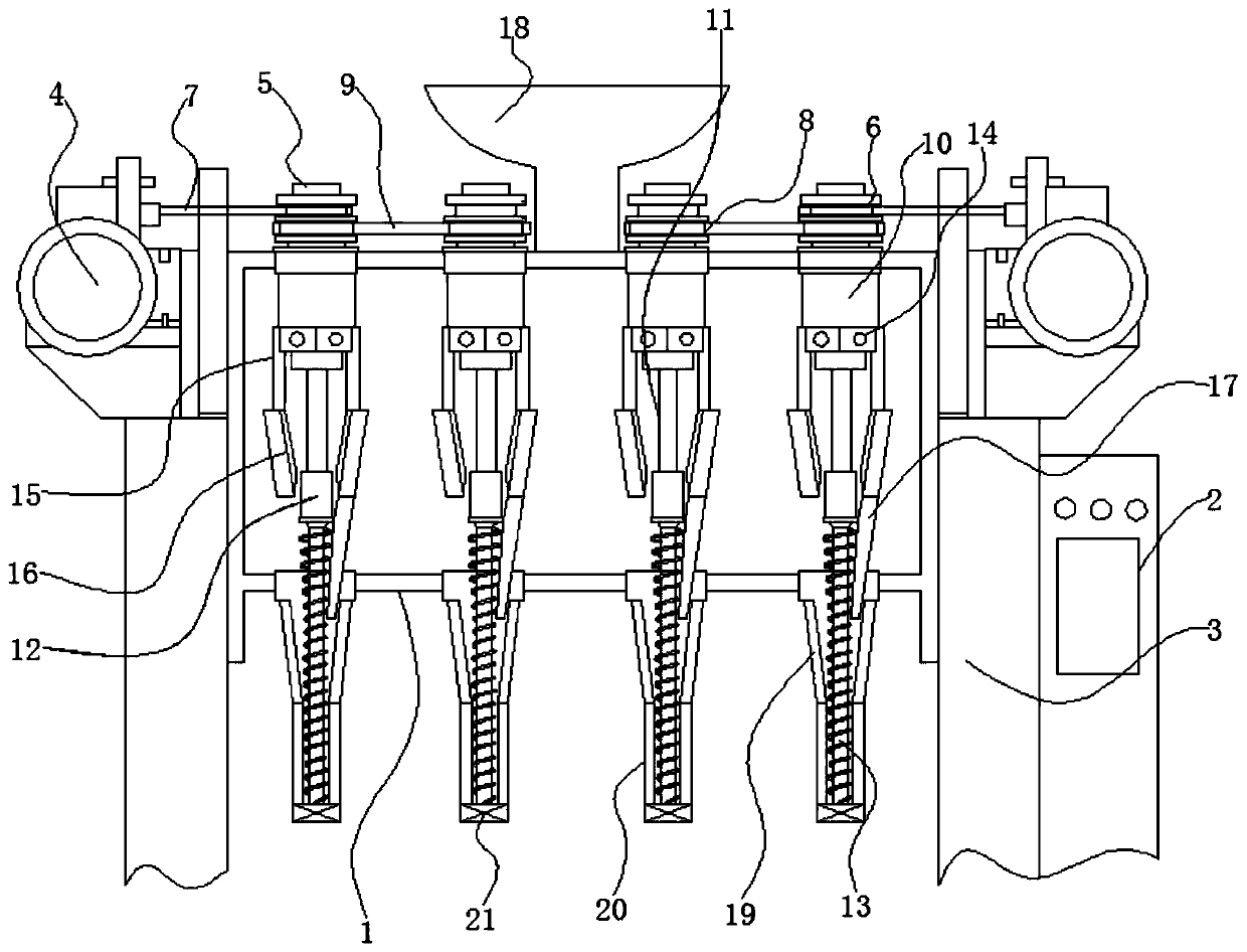 Multi-column powder screw counting device