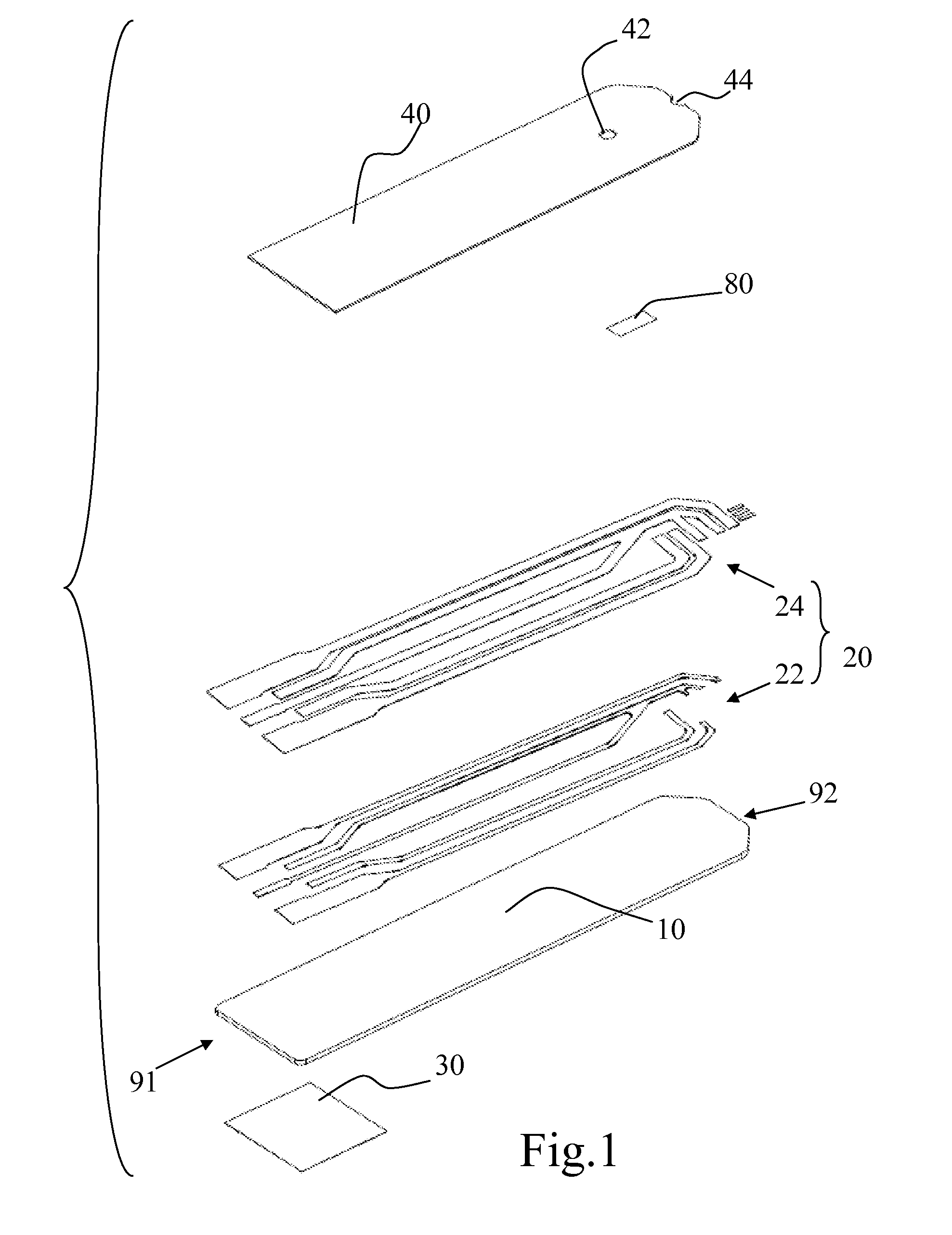 Electrochemical biosensor strip and method for identifying a corresponding biosensing device by said strip