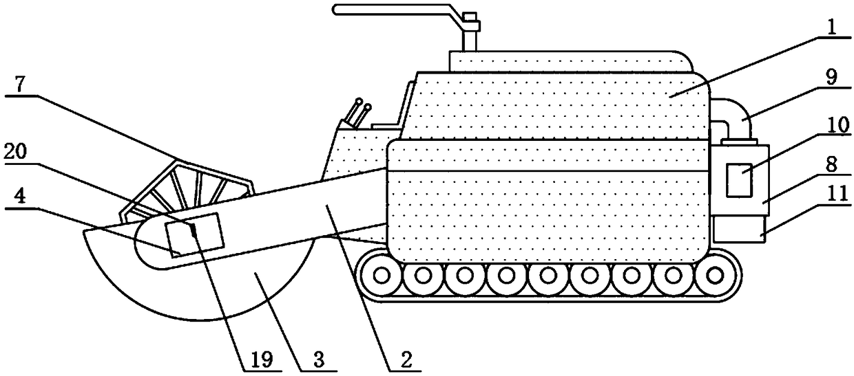 Whole-feed combined harvester capable of saving transmission space