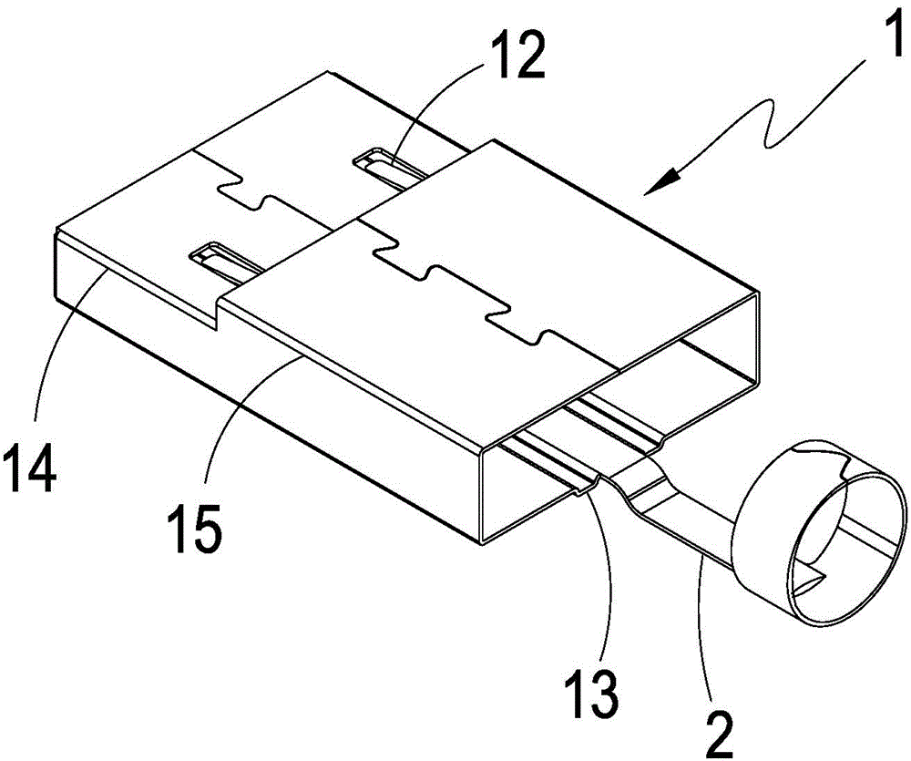 Connector crossing shielding housing structure