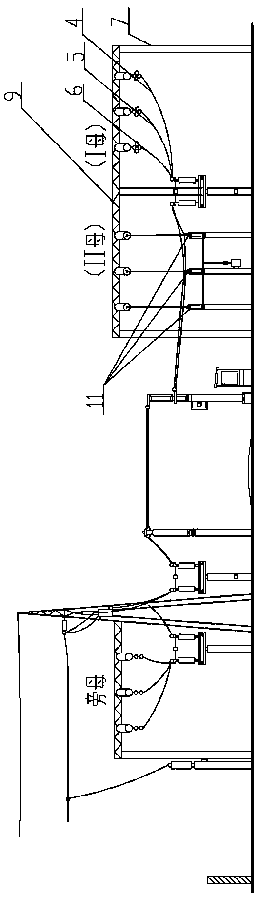 Arrangement structure of high voltage isolating switch in substation