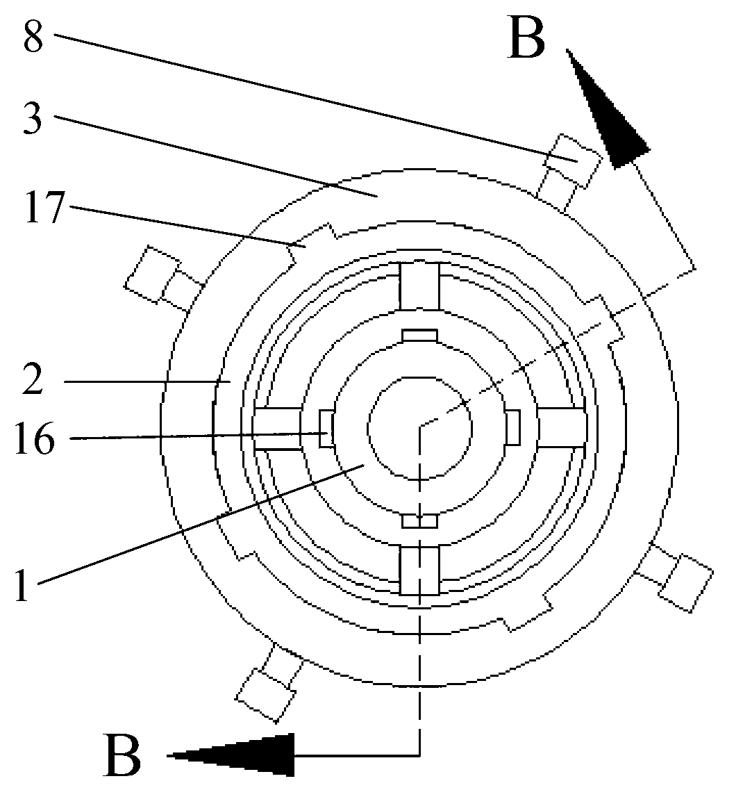 Cam-type axial rotary punching tool