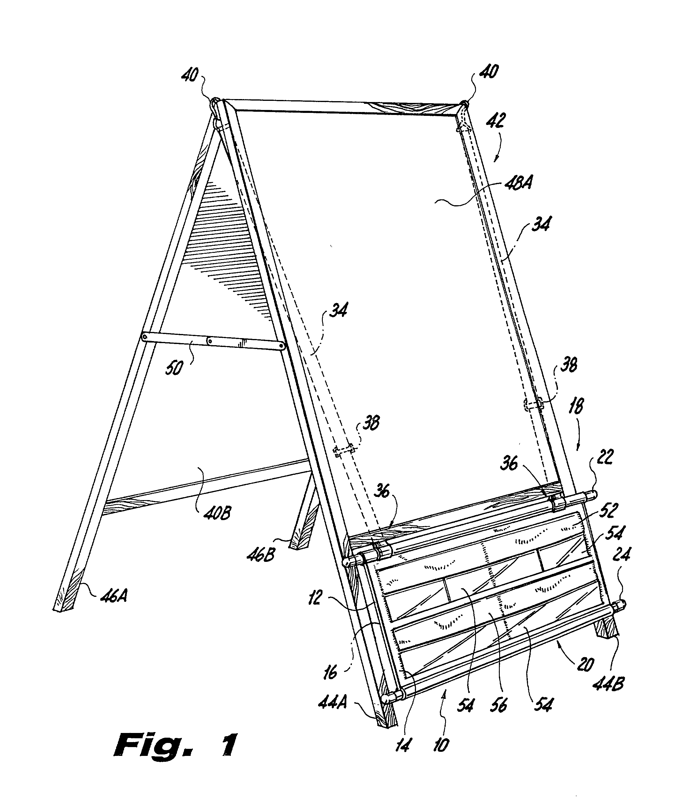 Apparatus for supporting articles on an easel