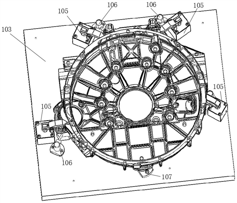 Full-automatic adjustable fixture for flywheel casing of new energy automobile and machining technological process