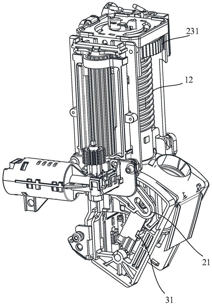 Modulation assembly movement mechanism and beverage machine comprising the same