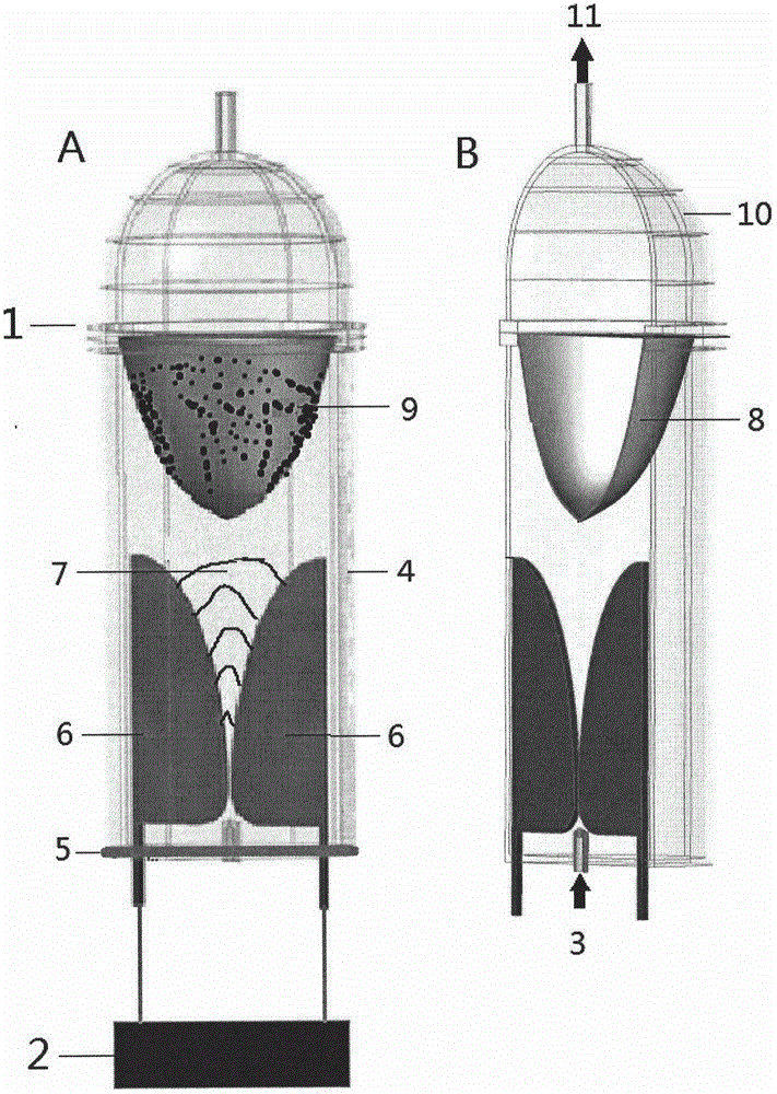 Device for treating organic contaminated soil on plasma fluidized bed