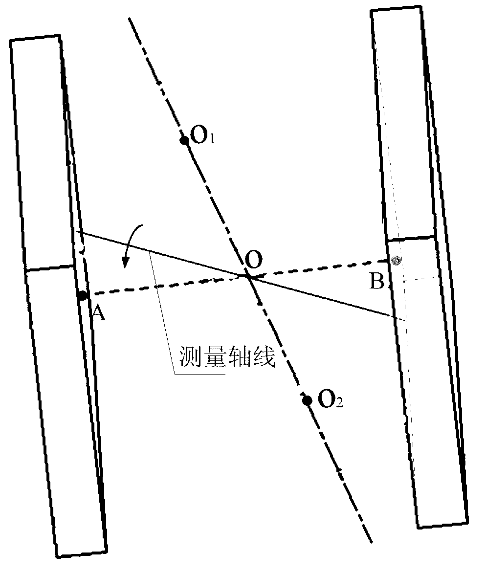 Non-contact inner parallel plane distance measuring method for large-sized workpiece