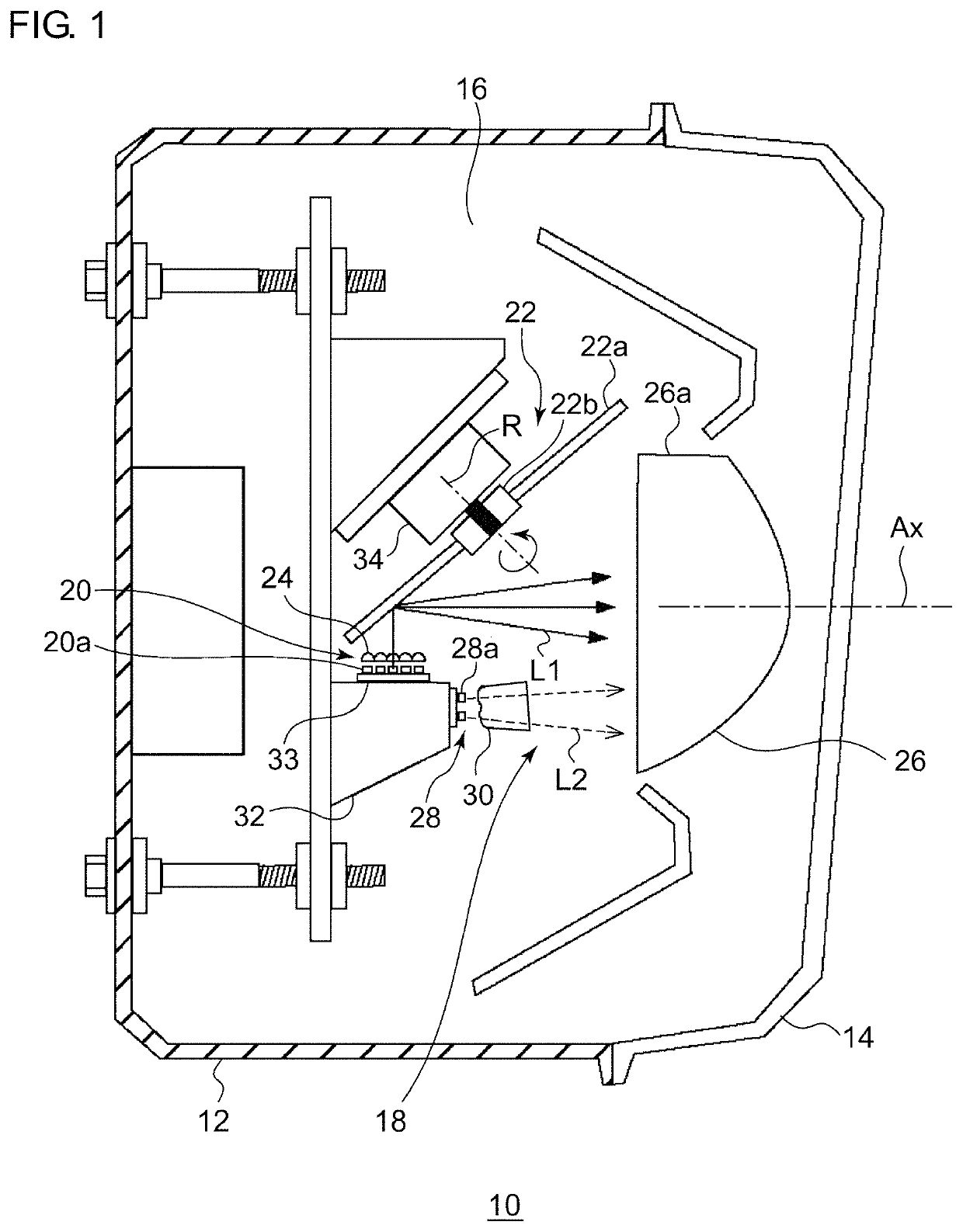 Optical unit and method for determining reflection plane