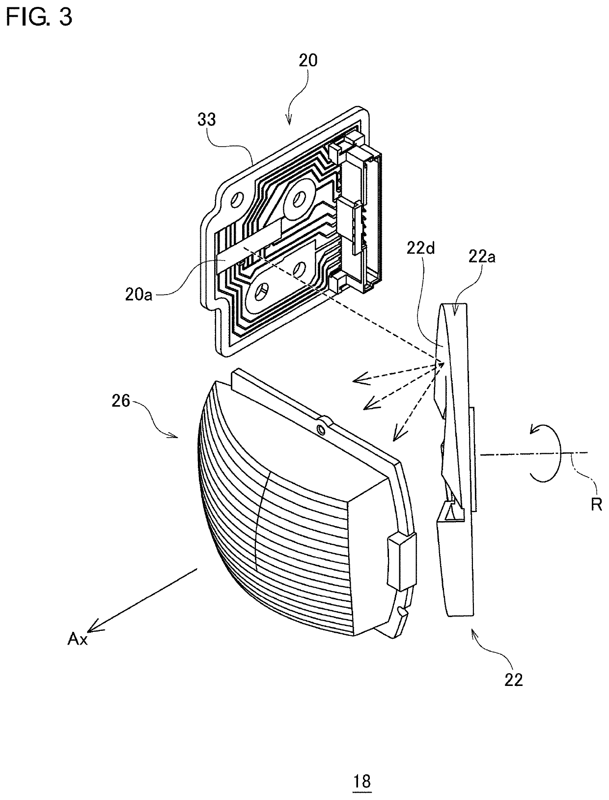 Optical unit and method for determining reflection plane