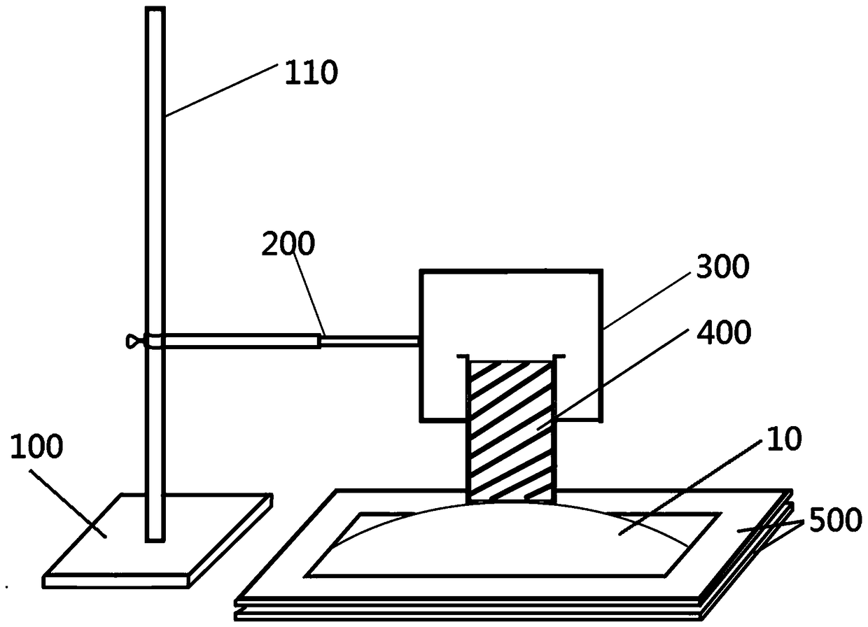 Device for testing protective performance of shape memory fabric and application