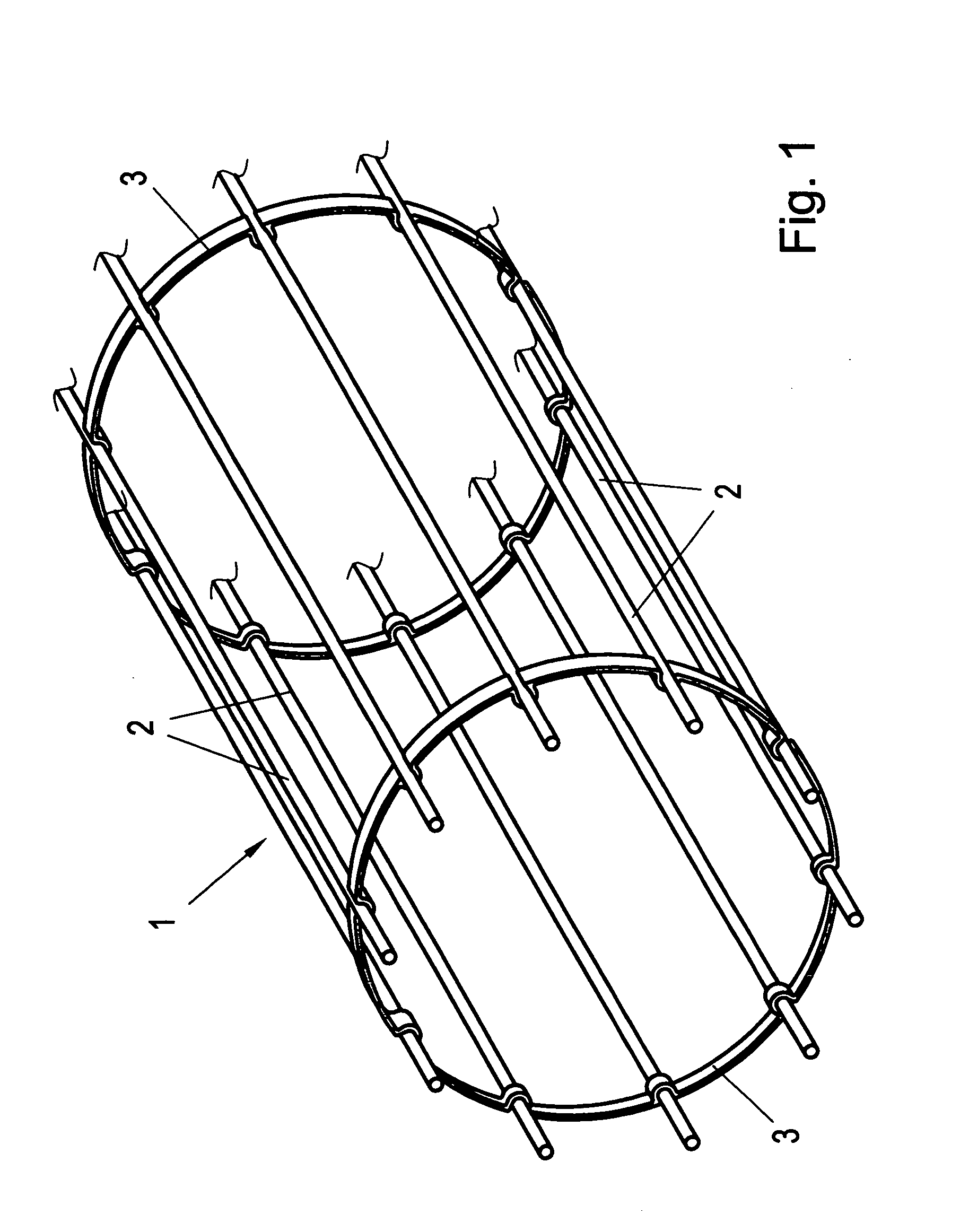 Bag filter supporting cage member for a bag filter system, as well as method for producing the same