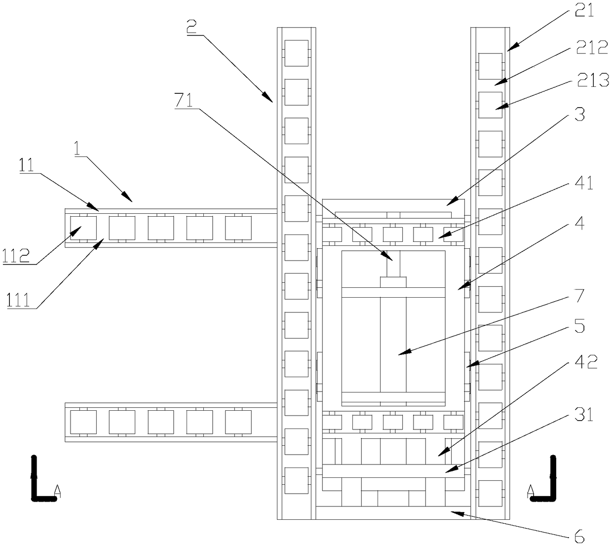 A quarter-turn system for a production line