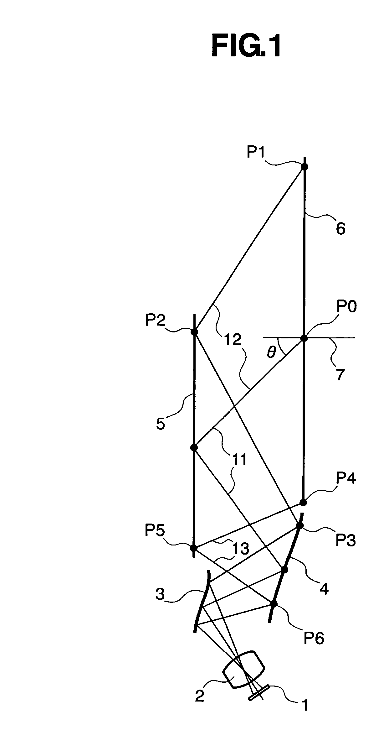 Projection image display apparatus and projection optical unit to be used therein