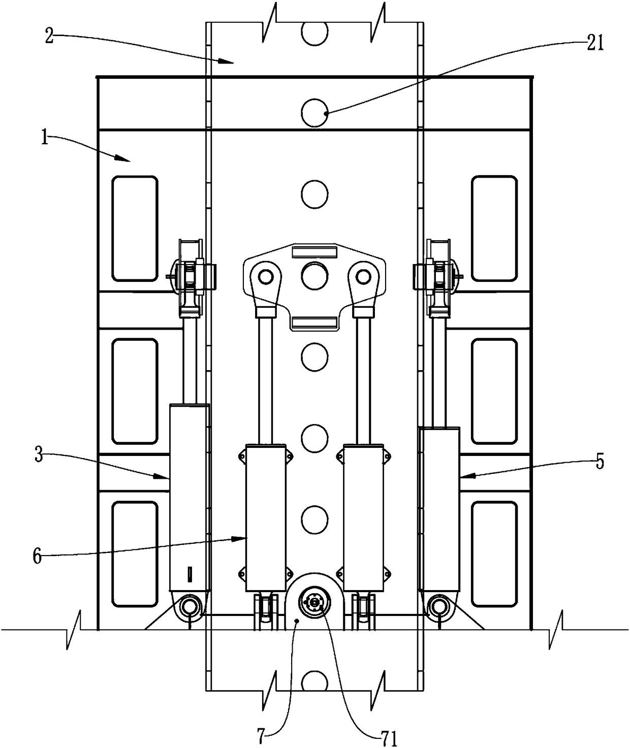 Screw bolt type continuous lifting system and screw bolt type continuous lifting method for offshore platform